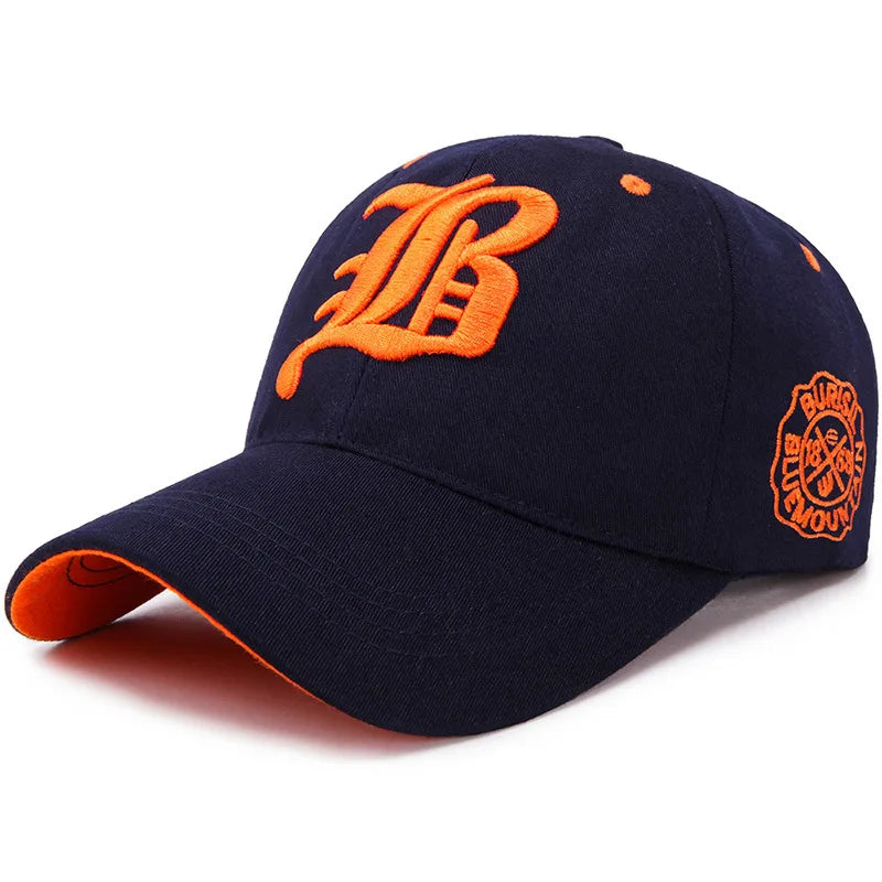 Embroidered Cotton Snapback Baseball Cap for Casual Outdoor Style