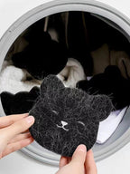 4PCS Bear Shape Laundry Balls Lint Catcher Reusable Pet Hair Remover Cleaning Sponge for Clothes Sofa Cat Dog Home House
