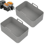 2Pcs Air Fryer Silicone Pot Air Fryer Liner Heat Resistant Air Fryer Silicone Basket Rectangle Baking Pan for Oven Microwave