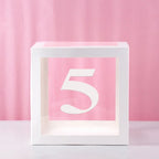 Transparent Letter Balloon Box Baby Shower Decorations Happy Birthday Wedding Decor 1st Birthday Party Supplies Balloon Box