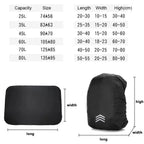 Waterproof Reflective Backpack Rain Cover for 25L–60L Backpacks