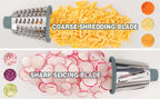 LMETJMA 3 in 1 Rotary Cheese Grater Versatile Manual Vegetable Slicer Peanut Nuts Grinder Cheese Vegetable Shredder Clear JT242