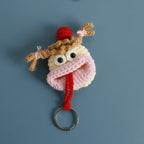 Funny Fruit Sausage Mouth Crochet Keychain Key Holder