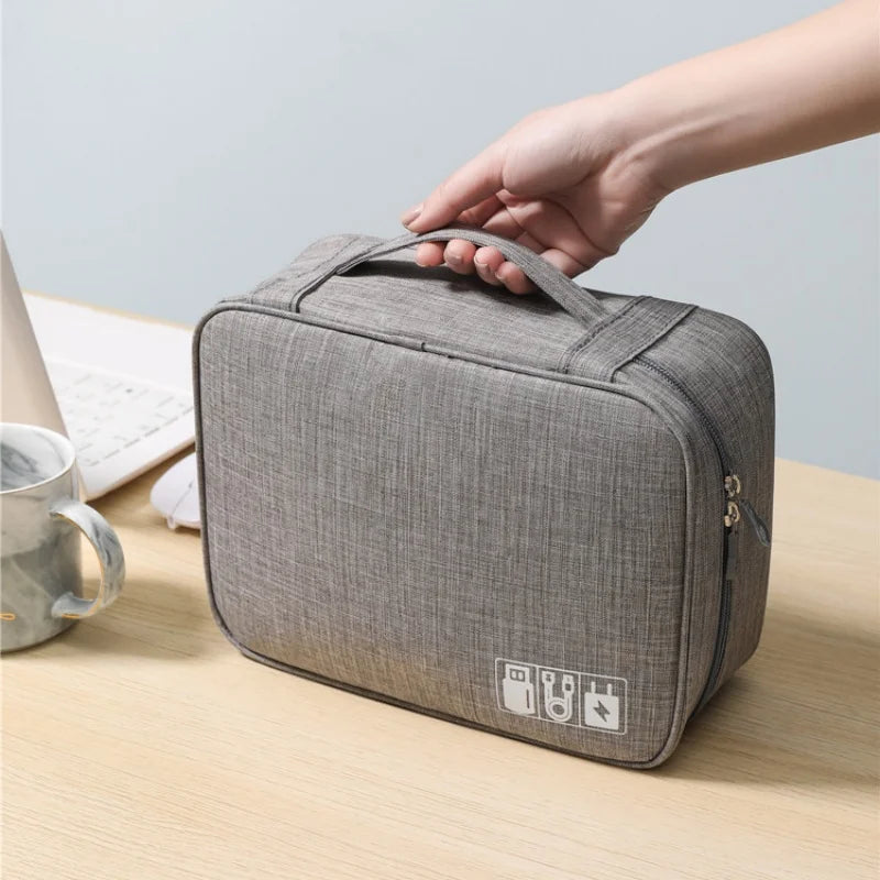 Waterproof Electronic Cable Organizer Travel Storage Bag for Chargers & Accessories