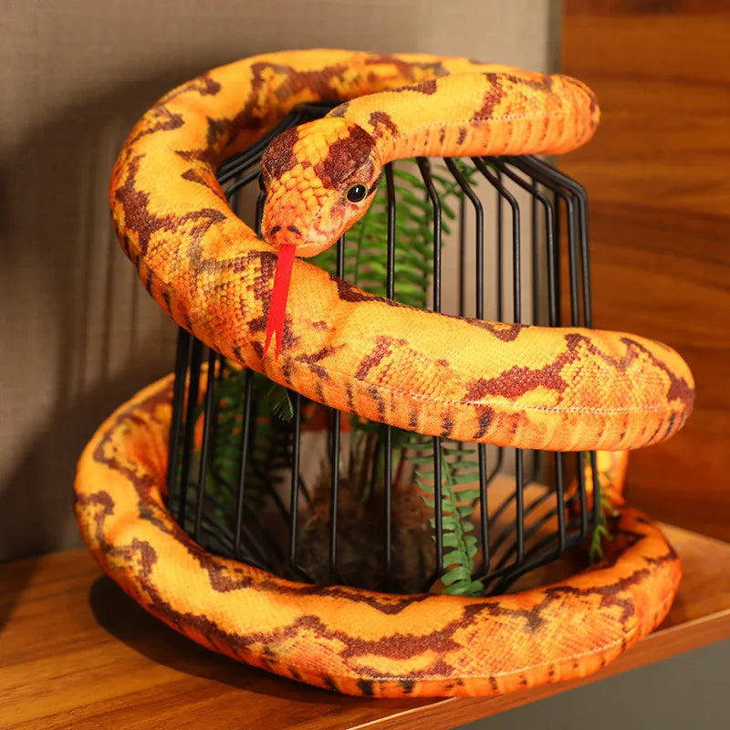 Long Python Snake Plush Toy Soft Stuffed Animal Pillow