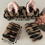 3PCS Cute Cat Ear Plush Spa Headband & Wristband Set