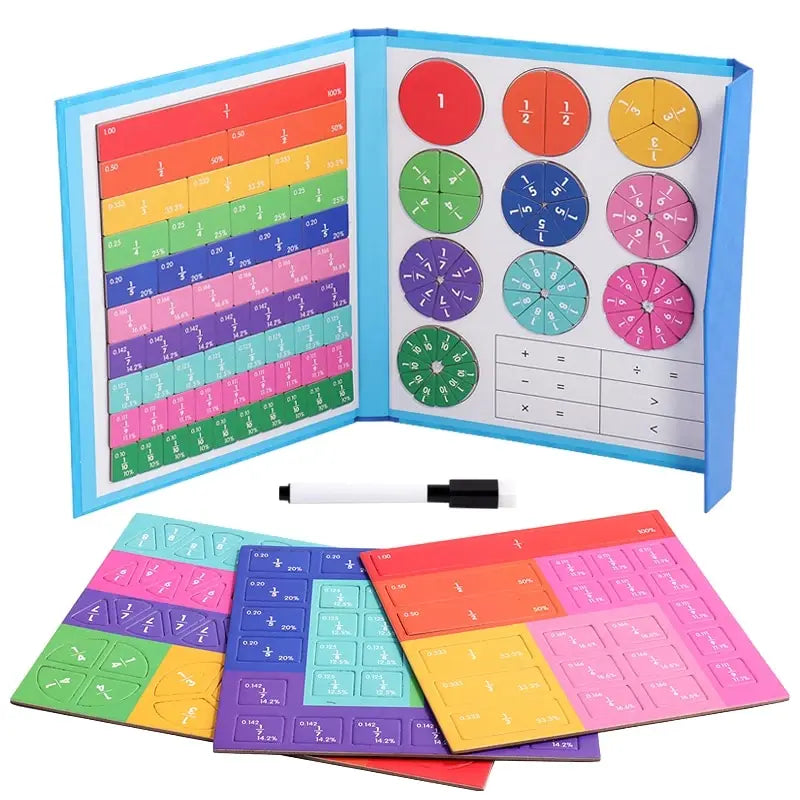 Magnetic Fraction Puzzle Montessori Math Learning Toy for Kids