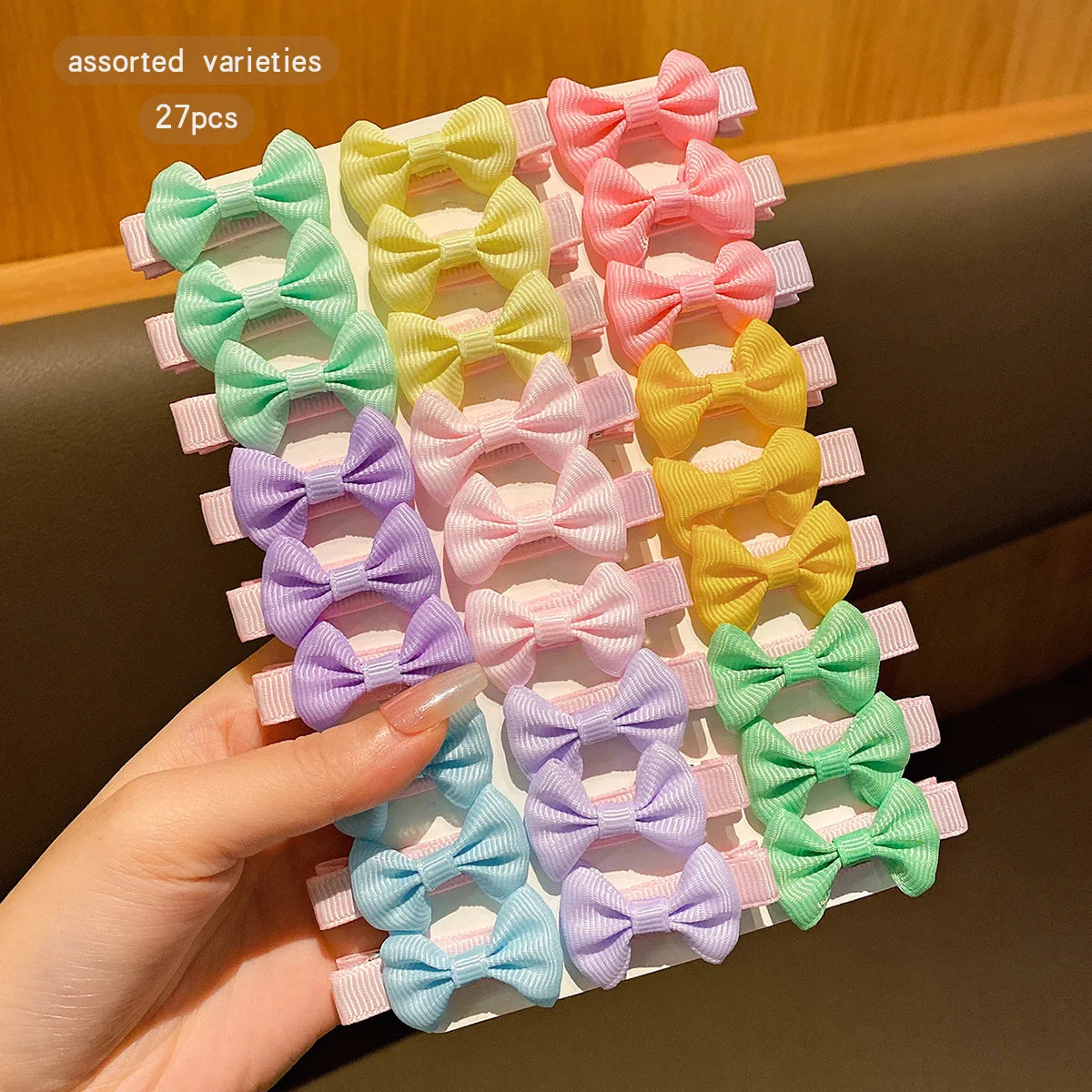 30PCS Colorful Fabric Bow Hair Clips for Girls & Women