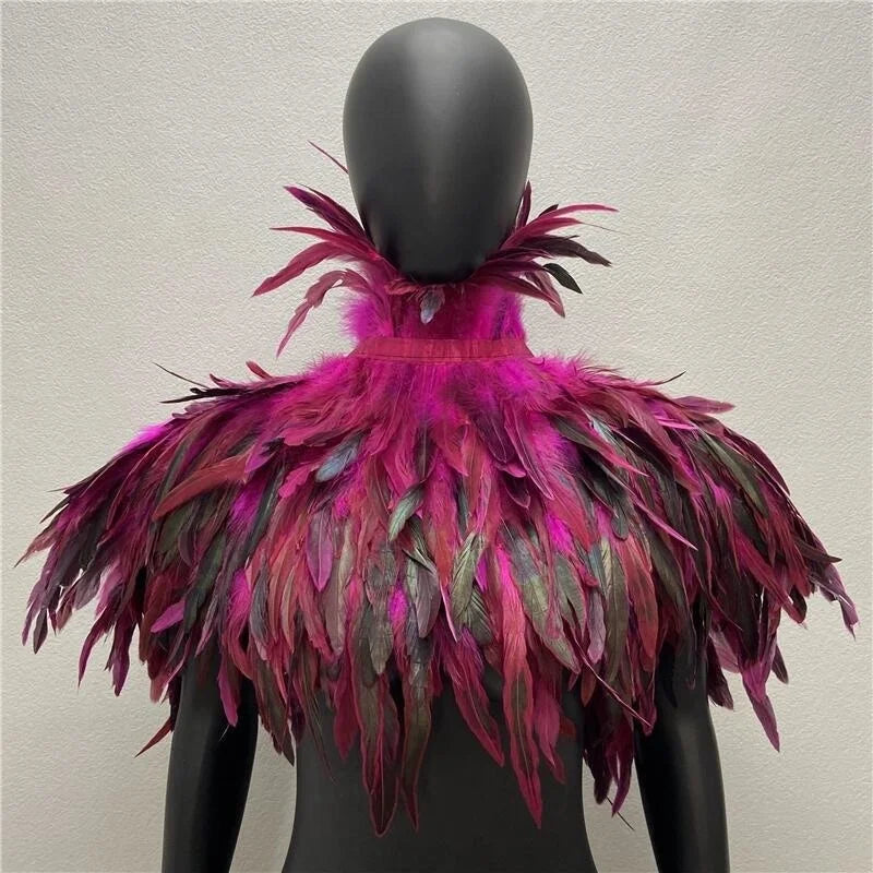 Dress Cape Halloween Wedding Party Shawl Scarf Women Neck Scarves Woman Gothic Style Snood Children Turkey Shawls Feather Y2k