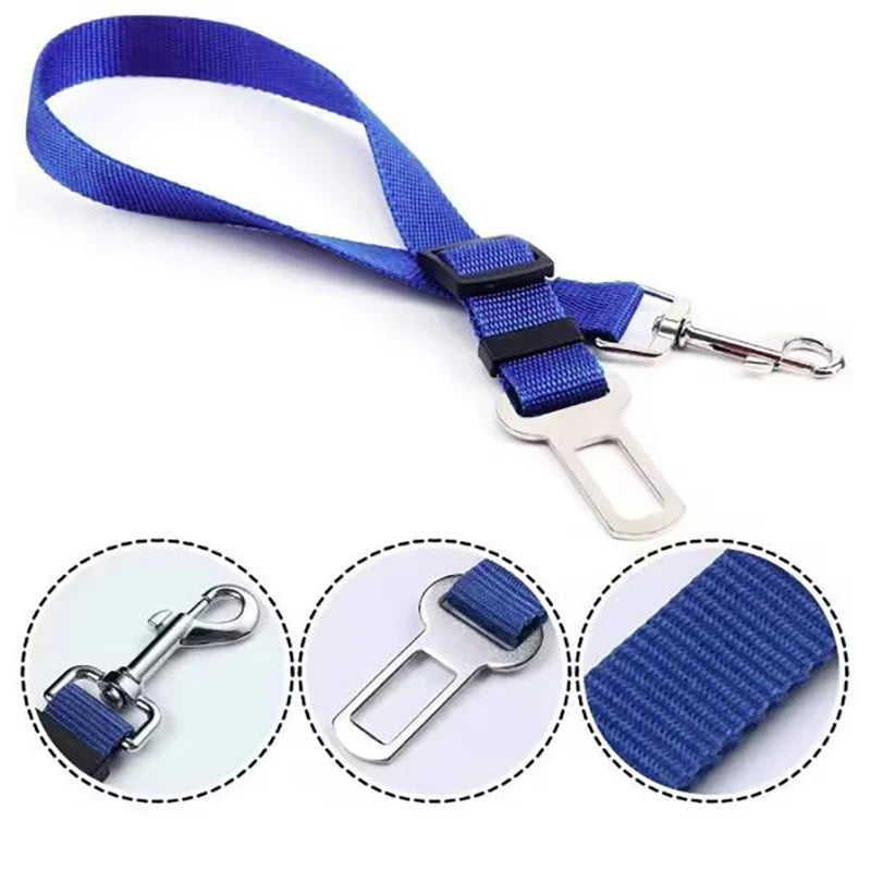 New Dog Car Seat Belt Safety Protector Travel Pets Accessories Dog Leash Collar Breakaway Solid Car Harness Pet Car Seat Belts