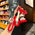 Crochet Badminton Keychain Mini Sports Bag Charm