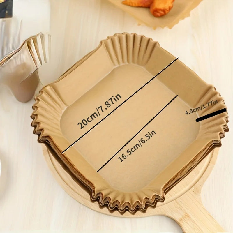 Disposable Air Fryer Paper Liners – Oil Proof Non-Stick Parchment Baking Paper