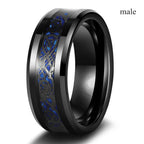 Charm Couple Rings Romantic Women Red Rhinestones Rings Set Trendy Men Stainless Steel Celtic Dragon Rings Wedding Band Jewelry