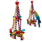 Natural Wood Rope Bird Climbing Toy for Parrots and Small Birds