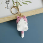 Small Cat Crochet Keychain Cute Kitten Bag Charm