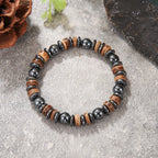 1PC Vintage Male Tribal Coconut Shell Wooden Beaded Bracelet for Men Lava Stone Bracelet Man Jewelry Gift for Him