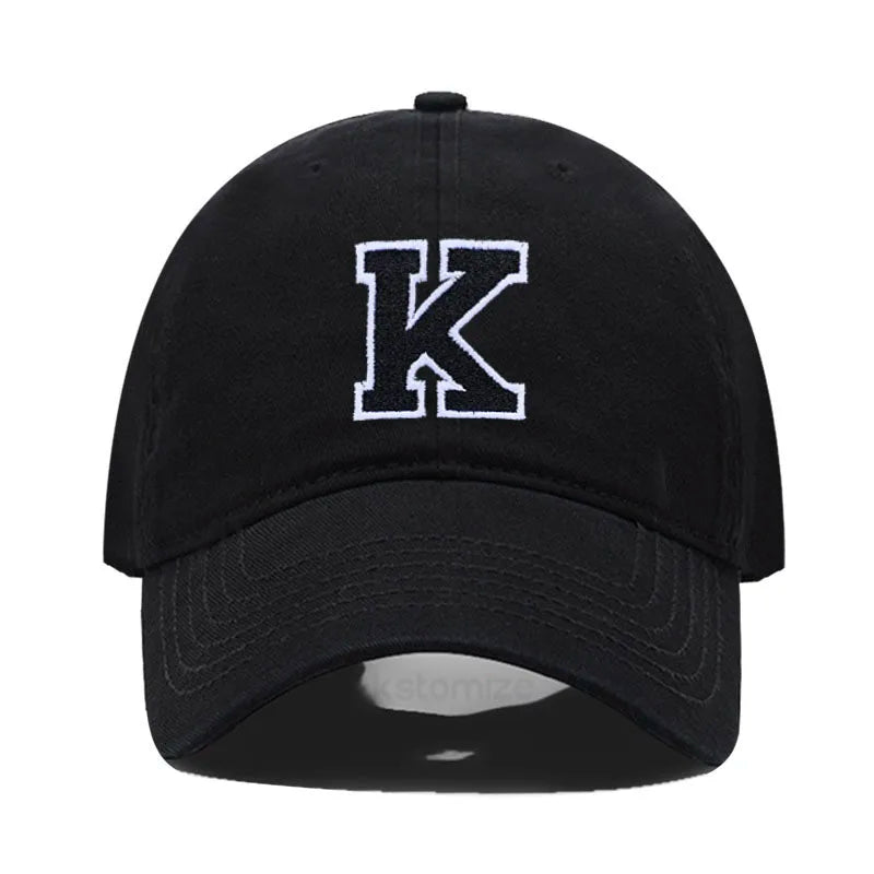 Initial Letter Embroidery Baseball Cap for Casual Sport Style