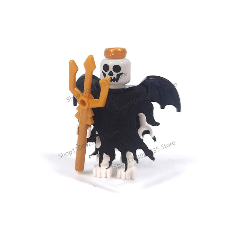 Halloween Scene Building Blocks Skeletons Ghosts Army King Assembled Charactesrs Figures DIY Accessories Bricks Toys Kids Gifts