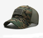 American Flag Camouflage Mesh Baseball Cap for Outdoor Adventures