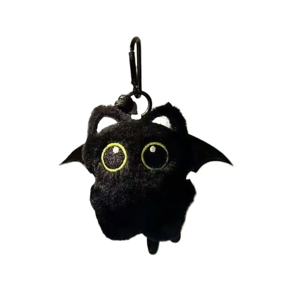Cute Cartoon Black Cat Plush Keychain Kawaii Bag Charm