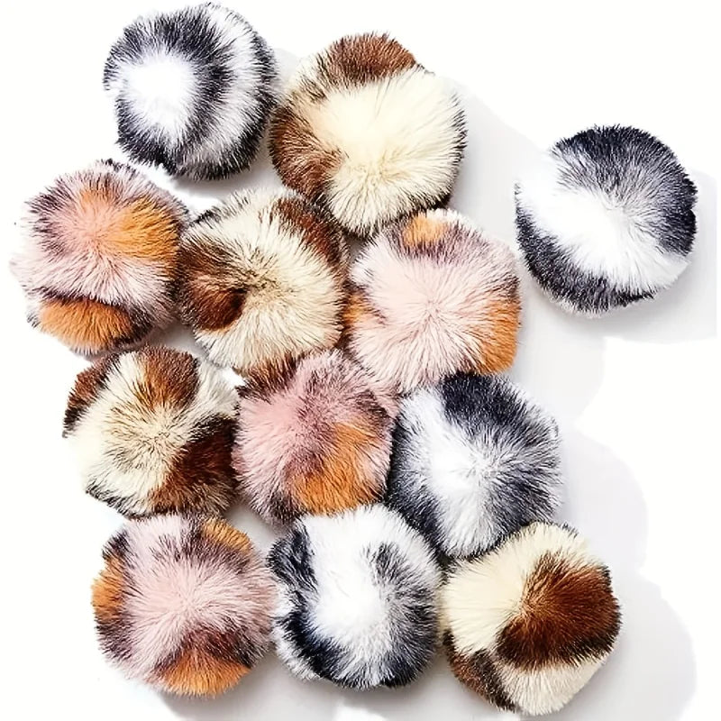 3PCS Leopard Plush Cat Toy Balls for Interactive Indoor Play