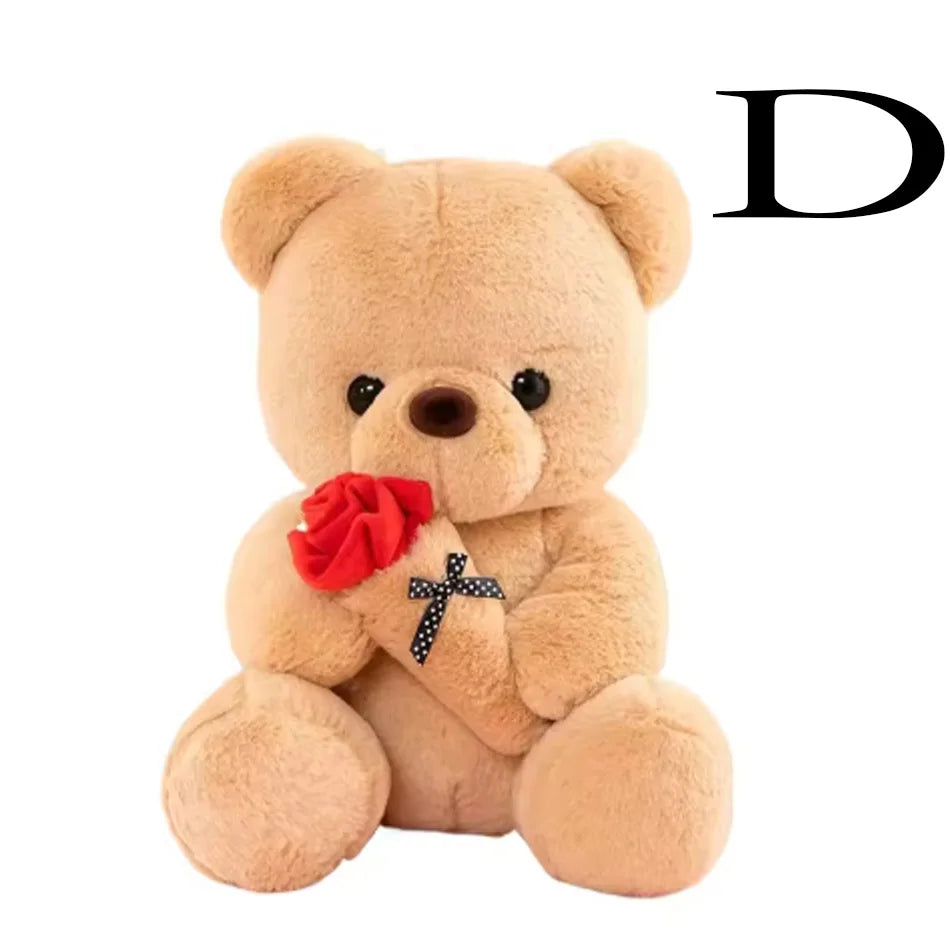 25cm Kawaii for Valentines Day Gift Teddy Bears Stuffed Animal Rose Bear Doll Valentine's Day Gift for Girlfriend