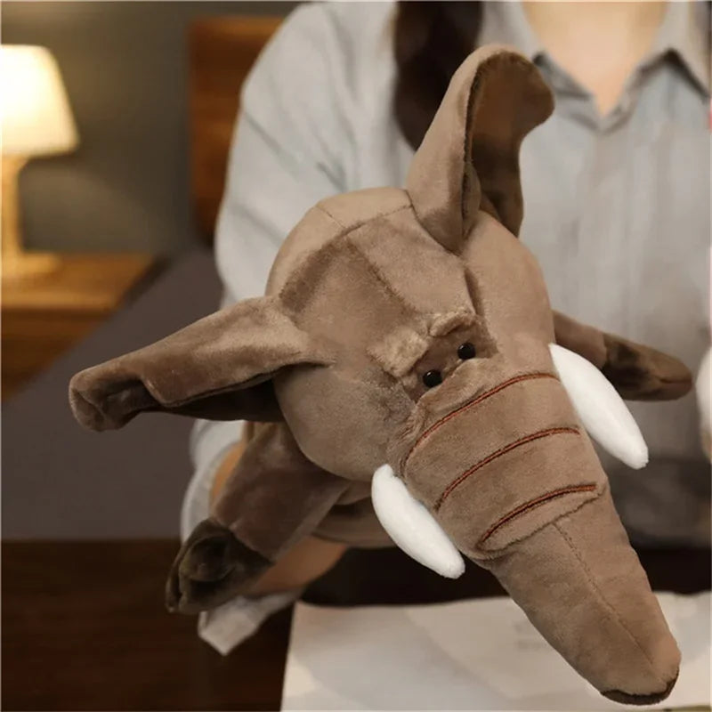 Soft Stuffed Toy Doll Animal Plush Doll Educational Baby Toys Lion Elephant Monkey Giraffe Tiger Bunny Kawaii Hand Finger Puppet
