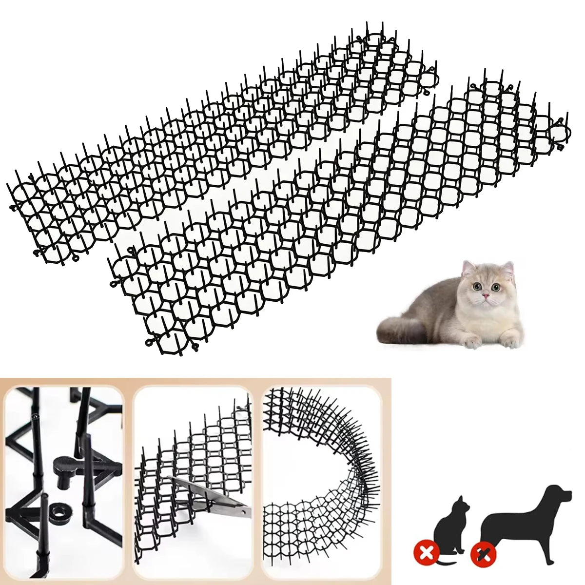 Indoor and Outdoor Cat Mat Protection Anti-cats Dog Animal Pest Control Garden Anti-Cat Spike for Home Use Repellent Net
