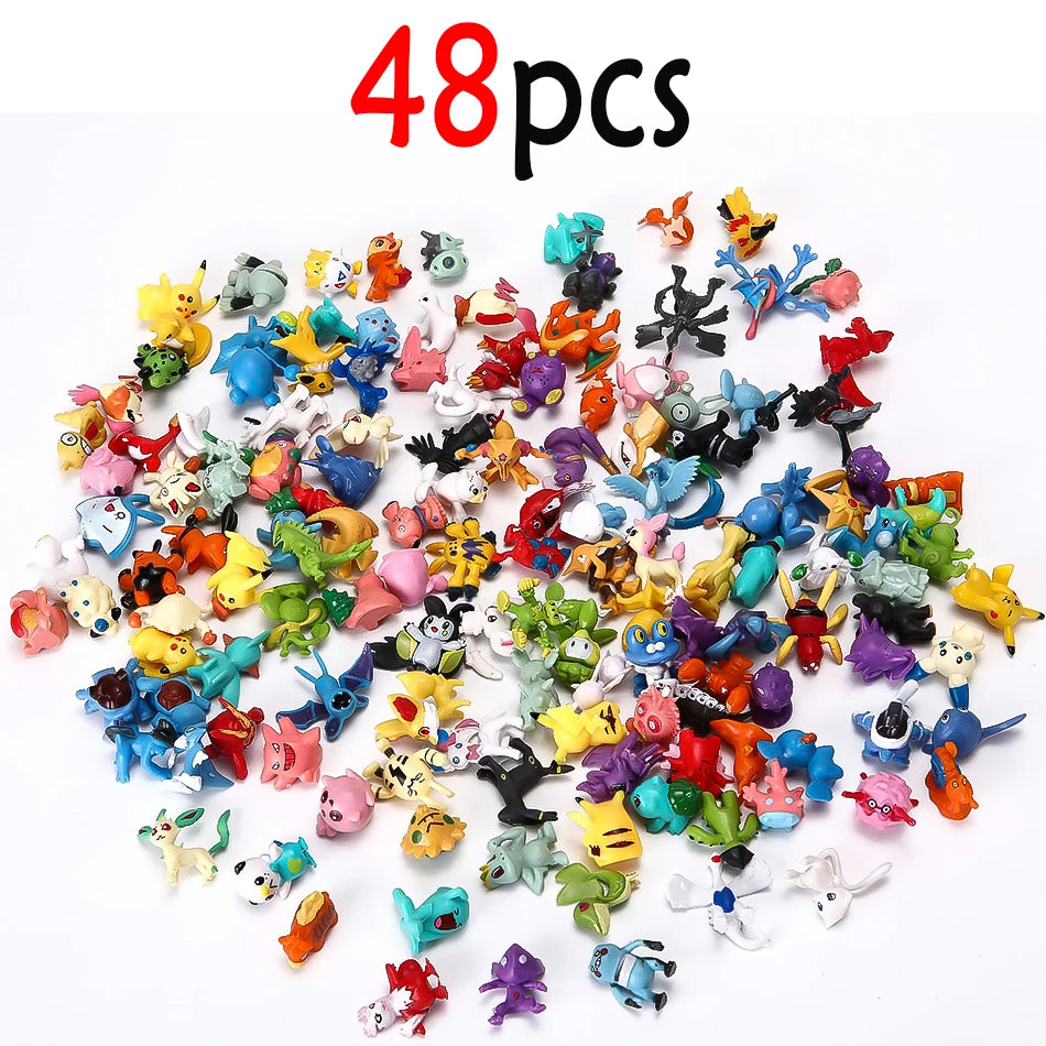 144 Pcs/Lot Mini Pokemon Figure Pikachu Kids Model Toys 2-3cm Kawaii Figurine PVC Dolls 6*24pcs Toys Wholesale