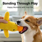 Squeaky Plush Duck Dog Chew Toy Bite Resistant Teeth Grinding Toy Soft Pet Sleeping Companion Stress Relief Puppy Sound Toy