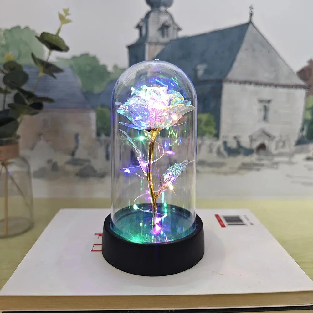 Rose Light Beautiful Realistic Looking Night Light Rose Eternal Flower Party Supplies LED Simulation Rose Flower Valentine's Day