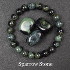 Natural Golden Obsidian Stone Beads Bracelet Men Women Golden Light Rainbow Obsidian Raw Stone Round Bead Natural Energy Jewelry