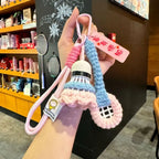 Crochet Badminton Keychain Mini Sports Bag Charm