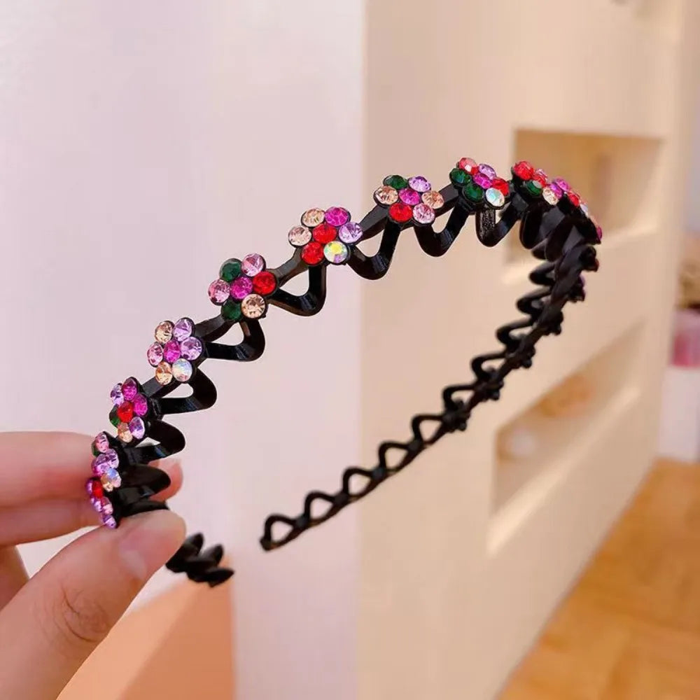 Non-Slip Rhinestone Wave Headband for Women
