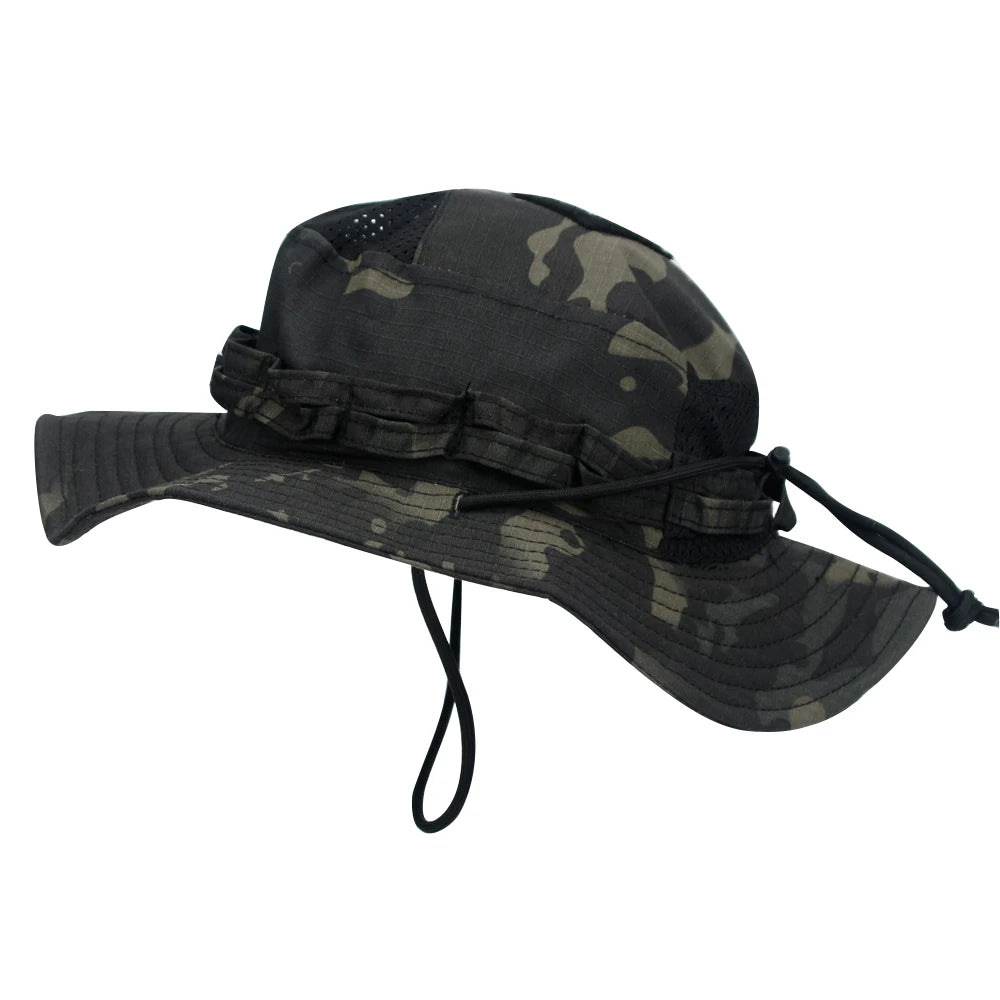 1pc/3pcs Camo Boonie Hat Sunscreen Breathable Bucket Hat Men's Outdoor Hiking Hunting Fishing Windproof Fisherman's Hat