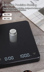 Electronic Coffee Scale with Timer and Silicone Pad USB Rechargeable