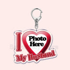 Custom Text I Love My Boyfriend Girlfriend Keychains Key Chain Photo Wife Hot Mom Dad King Queen Idol Baby Family Keychains Gift