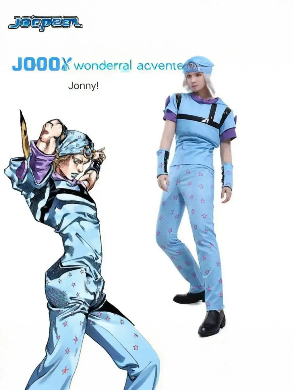 JoJo's Bizarre Adventure Steel Ball Run Jonathan Johnny Joestar Cosplay Costume Anime Game Suit Halloween Party Role Play Outfit