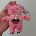 Kawaii Pink Cat Plush Keychain Cute Bag Charm for Girls Gift