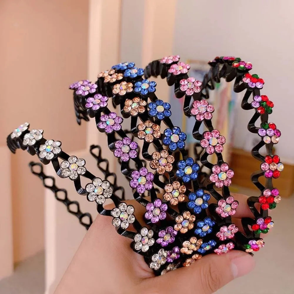 Non-Slip Rhinestone Wave Headband for Women