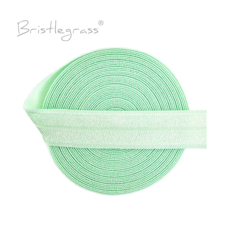 BRISTLEGRASS 2 5 10 Yard 5/8" 15mm Solid FOE Shiny Fold Over Elastic Spandex Satin Band Hair Tie Headband Dress Sewing Lace Trim