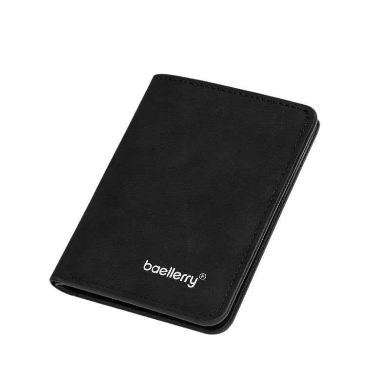 New Men's Short Wallet Cardholder Combo Anti-Theft Minimalist PU Leather