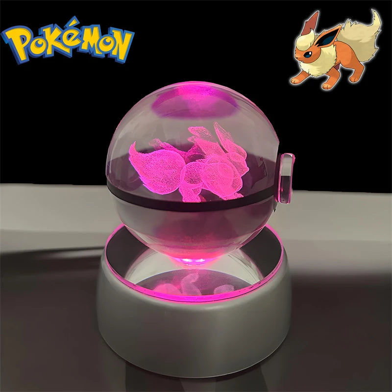 Pokémon 3D Crystal Poké Ball LED Night Light Collectible Figure