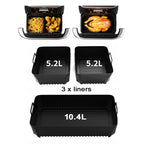 Rectangle Air Fryer Silicone Liner for Ninja Reusable Non-Stick Basket