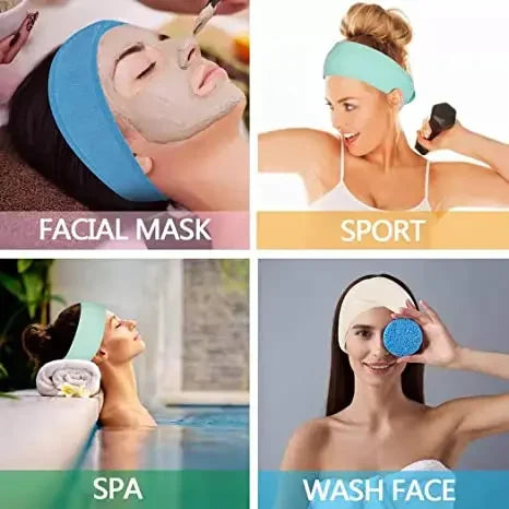 Adjustable Soft Toweling Spa Makeup Headband for Women