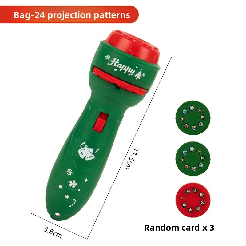 Christmas Cartoon Projection Flashlight  Creative Children Flashlight Toy Projector Baby Toys Bedtime Story Book Christmas Gifts