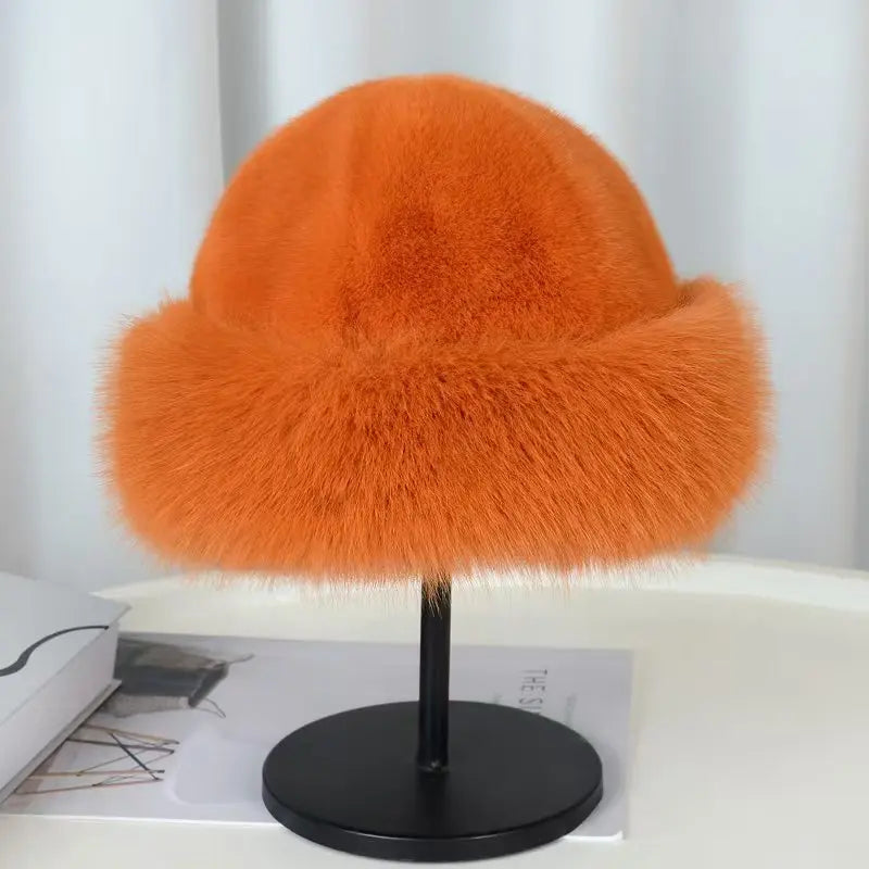 Plush Warm Mongolian Fur Winter Hat with Ear Protection