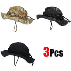 1pc/3pcs Camo Boonie Hat Sunscreen Breathable Bucket Hat Men's Outdoor Hiking Hunting Fishing Windproof Fisherman's Hat