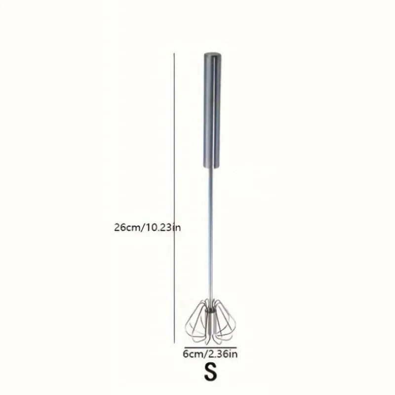 Stainless Steel Semi Automatic Egg Beater – Manual Push Whisk Mixer
