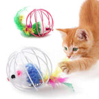 Interactive Colorful Mouse Cage Cat Toy for Indoor Active Play
